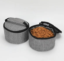 Load image into Gallery viewer, Dog&amp;Cat Travel bag with 2 silicone Collapsible bowl and 2 food storage bag