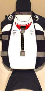 Dog life jacket vest Shark face print