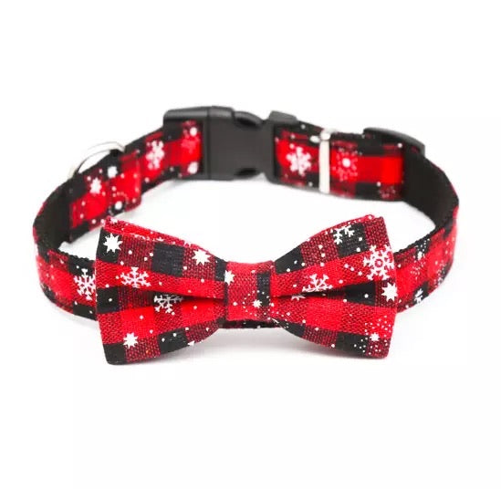 Christmas Dog collar with Bowknot