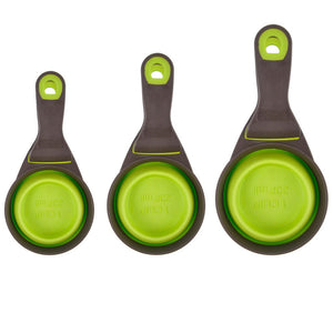 Measuring Cup Bag Sealing Clip Collapsible Pet Cat Dog Food Feeding Scoop